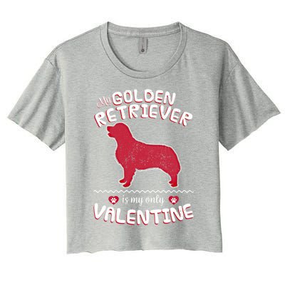 Valentine Gift For Golden Retriever Dad Or Mom Women's Crop Top Tee