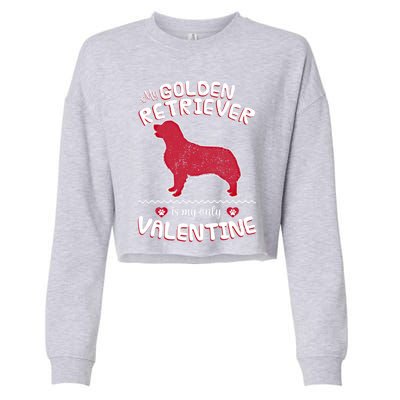 Valentine Gift For Golden Retriever Dad Or Mom Cropped Pullover Crew