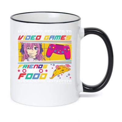 Video Game Friends Or Food Then Im Not Interested Gift For Gamer 11oz Black Color Changing Mug