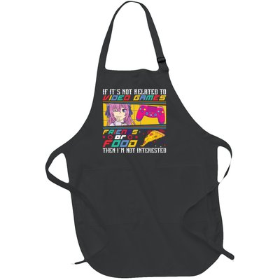 Video Game Friends Or Food Then Im Not Interested Gift For Gamer Full-Length Apron With Pockets