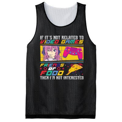 Video Game Friends Or Food Then Im Not Interested Gift For Gamer Mesh Reversible Basketball Jersey Tank