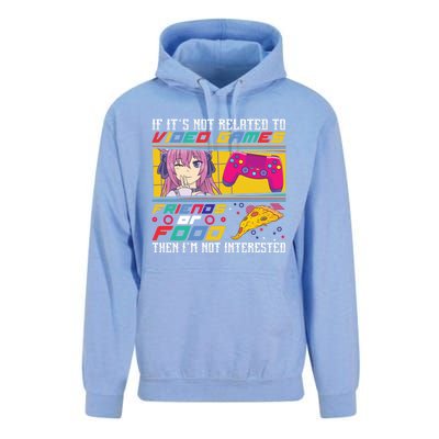 Video Game Friends Or Food Then Im Not Interested Gift For Gamer Unisex Surf Hoodie