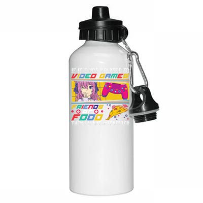 Video Game Friends Or Food Then Im Not Interested Gift For Gamer Aluminum Water Bottle 