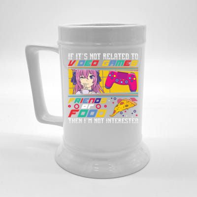 Video Game Friends Or Food Then Im Not Interested Gift For Gamer Beer Stein