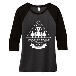 Visit Gravity Falls Oregon! Women's Tri-Blend 3/4-Sleeve Raglan Shirt