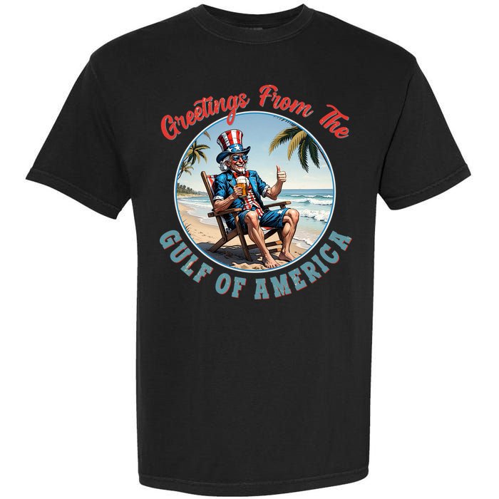 Vintage Greetings From The Gulf Of America Uncle Sam Garment-Dyed Heavyweight T-Shirt