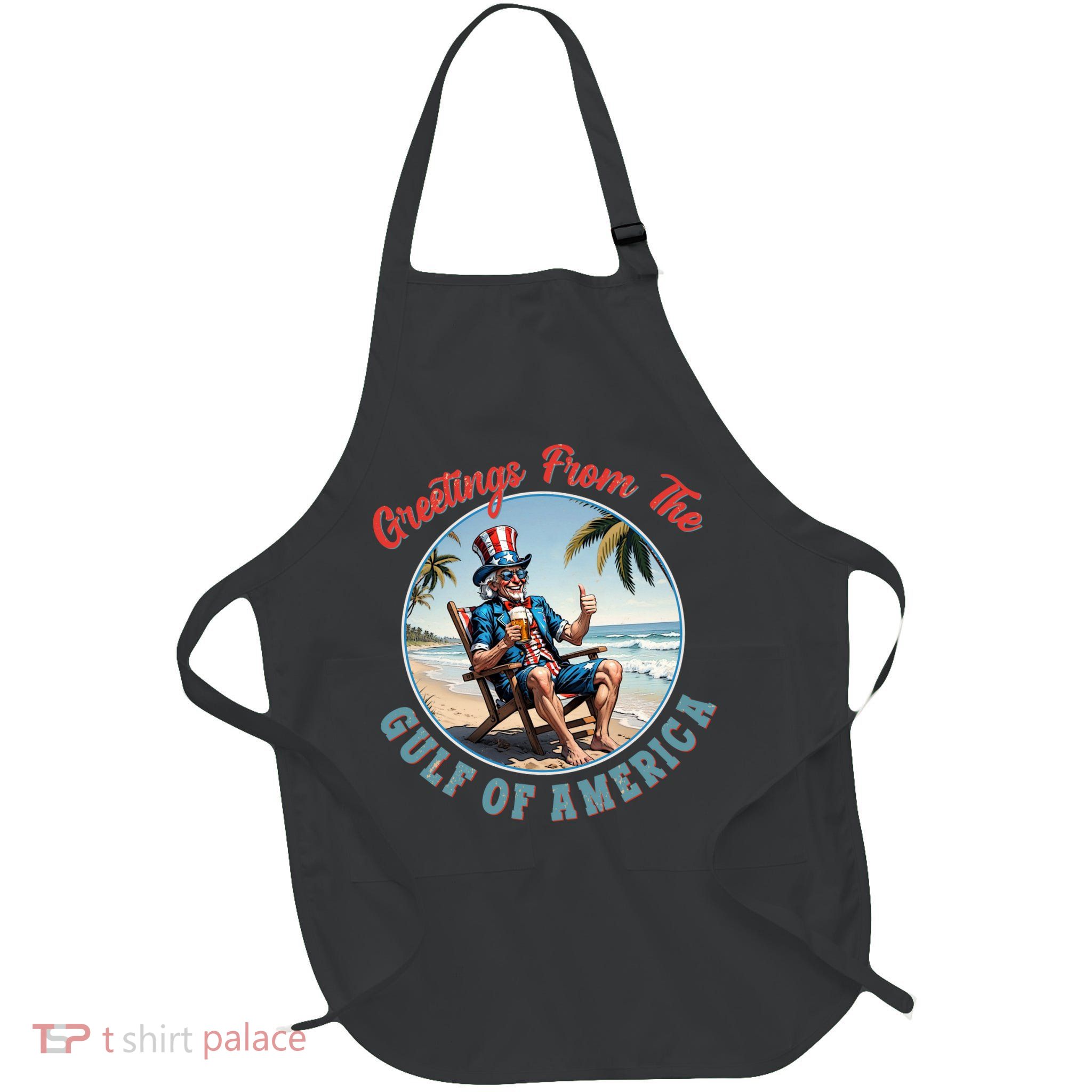 Vintage Greetings From The Gulf Of America Uncle Sam Apron