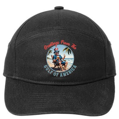 Vintage Greetings From The Gulf Of America Uncle Sam 7-Panel Snapback Hat