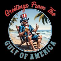 Vintage Greetings From The Gulf Of America Uncle Sam Bucket Hat
