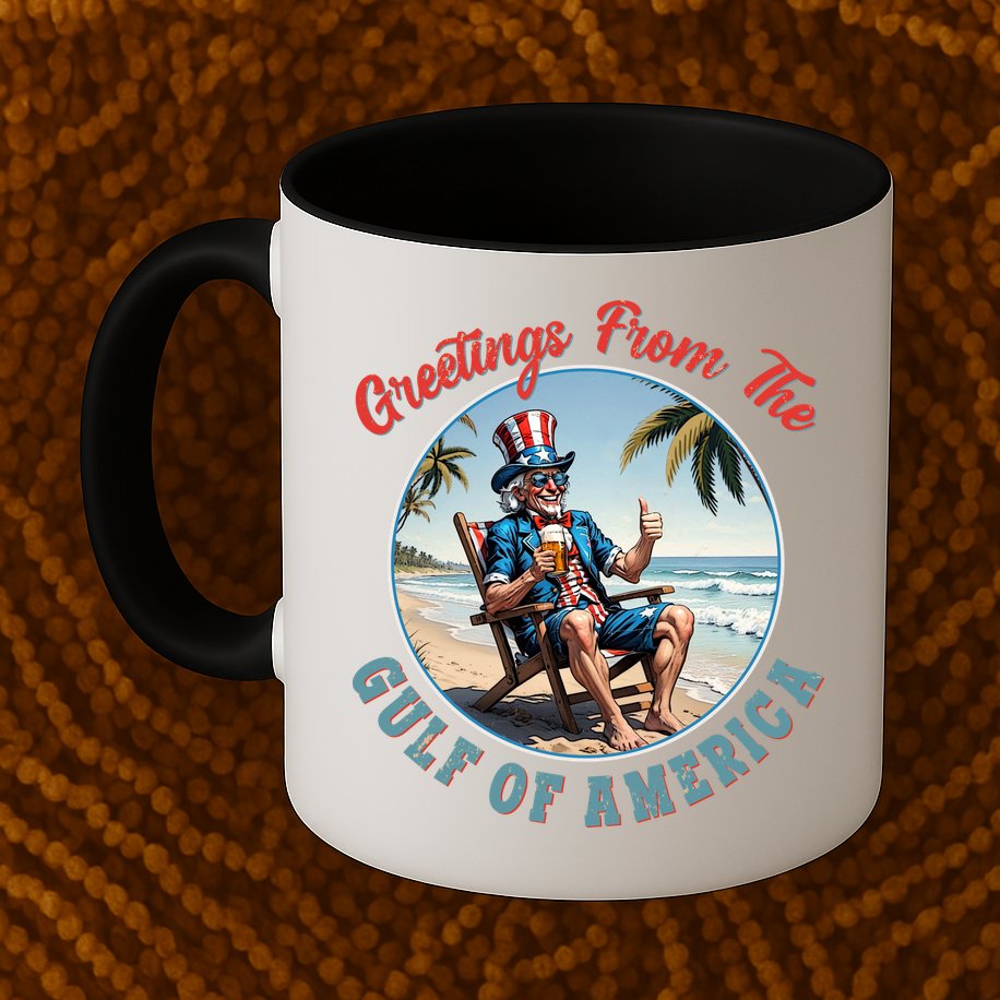 Vintage Greetings From The Gulf Of America Uncle Sam Mug
