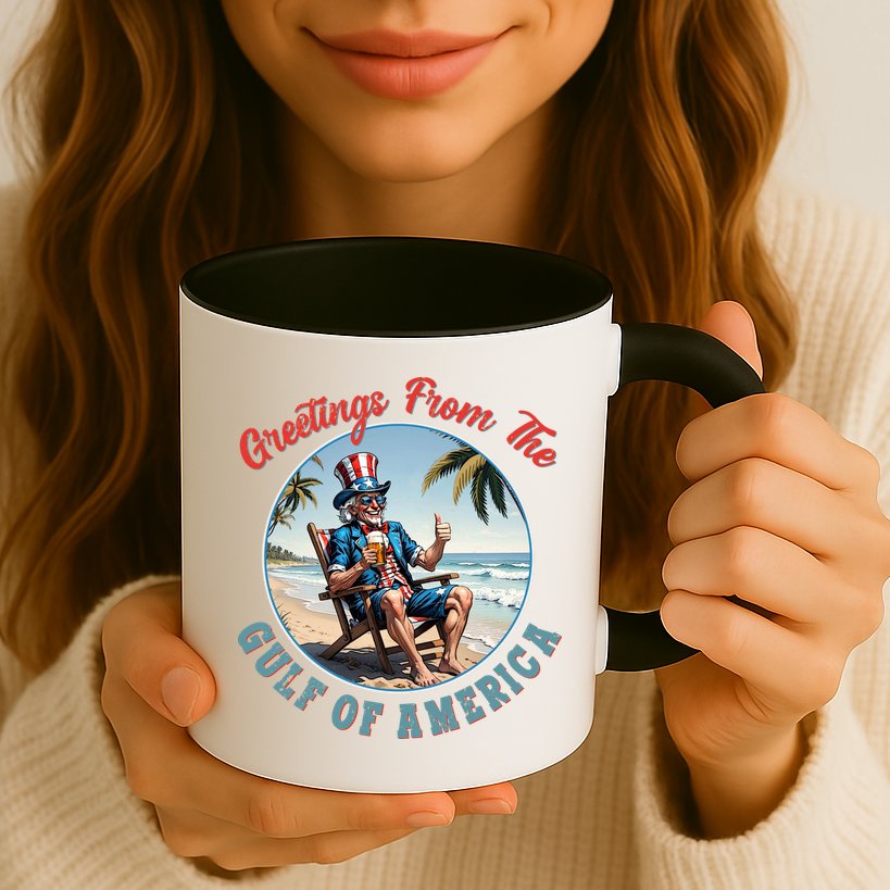 Vintage Greetings From The Gulf Of America Uncle Sam Mug