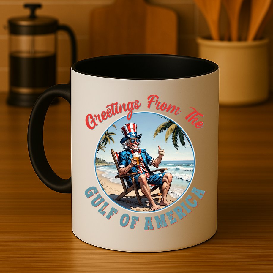 Vintage Greetings From The Gulf Of America Uncle Sam Mug