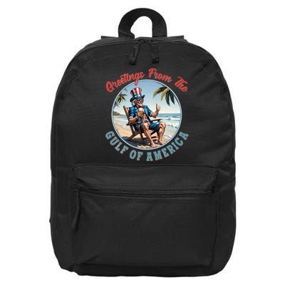 Vintage Greetings From The Gulf Of America Uncle Sam 16 in Basic Backpack