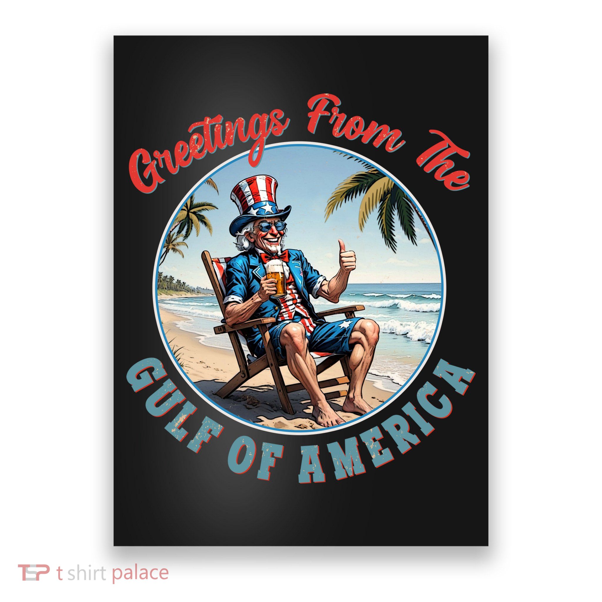 Vintage Greetings From The Gulf Of America Uncle Sam Poster