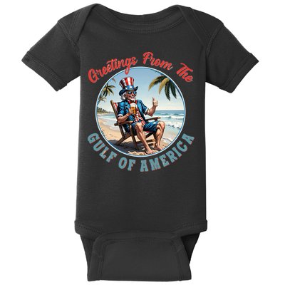 Vintage Greetings From The Gulf Of America Uncle Sam Baby Bodysuit