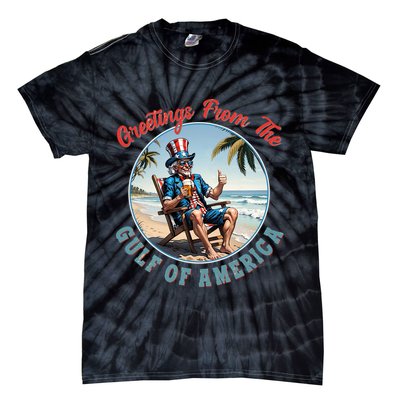 Vintage Greetings From The Gulf Of America Uncle Sam Tie-Dye T-Shirt