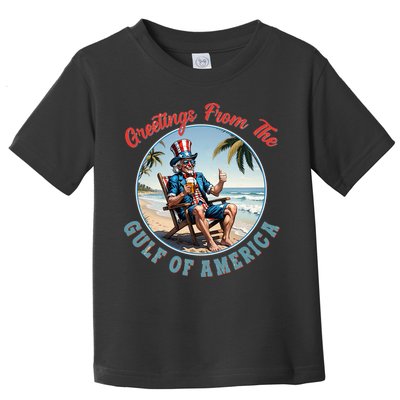 Vintage Greetings From The Gulf Of America Uncle Sam Toddler T-Shirt