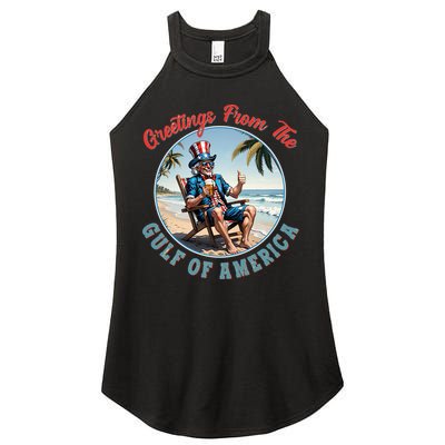 Vintage Greetings From The Gulf Of America Uncle Sam Women's Perfect Tri Rocker Tank