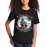 Vintage Greetings From The Gulf Of America Uncle Sam Kids T-Shirt