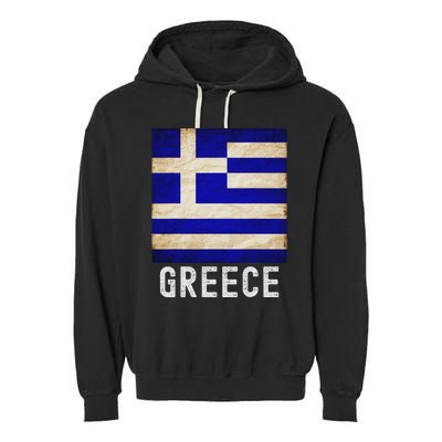 Vintage Greek Flag Distressed Greece Flag For Women Garment-Dyed Fleece Hoodie