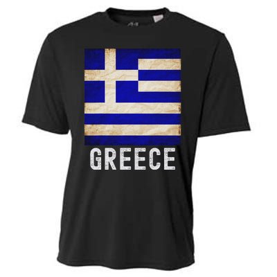 Vintage Greek Flag Distressed Greece Flag For Women Cooling Performance Crew T-Shirt