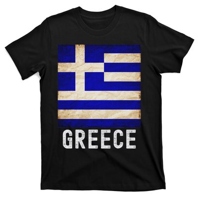 Vintage Greek Flag Distressed Greece Flag For Women T-Shirt