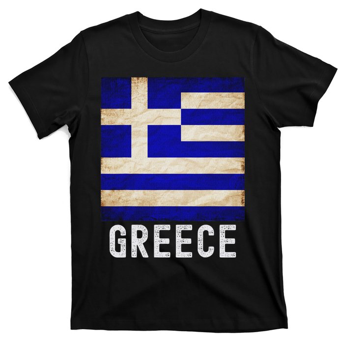 Vintage Greek Flag Distressed Greece Flag For Women T-Shirt