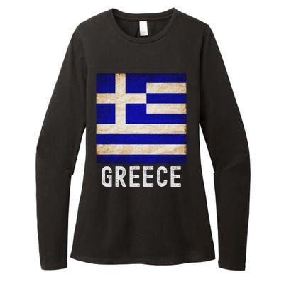 Vintage Greek Flag Distressed Greece Flag For Women Womens CVC Long Sleeve Shirt