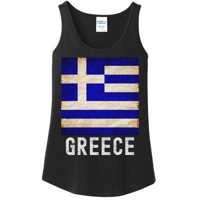 Vintage Greek Flag Distressed Greece Flag For Women Ladies Essential Tank