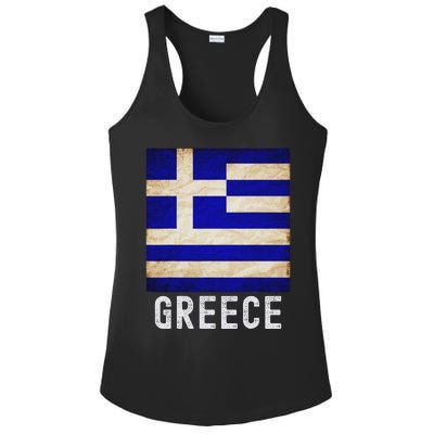 Vintage Greek Flag Distressed Greece Flag For Women Ladies PosiCharge Competitor Racerback Tank