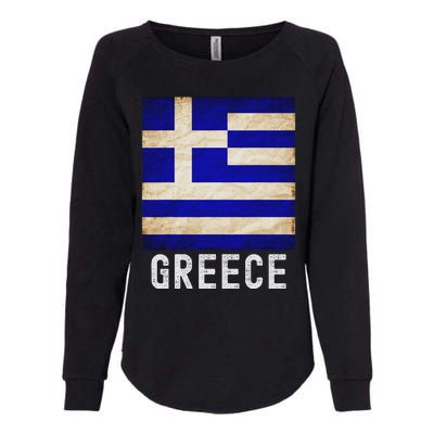 Vintage Greek Flag Distressed Greece Flag For Women Womens California Wash Sweatshirt