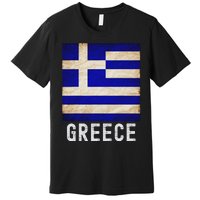 Vintage Greek Flag Distressed Greece Flag For Women Premium T-Shirt