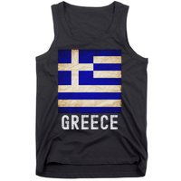 Vintage Greek Flag Distressed Greece Flag For Women Tank Top