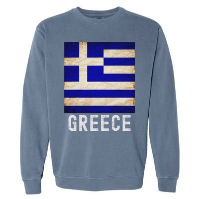 Vintage Greek Flag Distressed Greece Flag For Women Garment-Dyed Sweatshirt