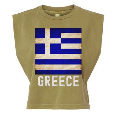 Vintage Greek Flag Distressed Greece Flag For Women Garment-Dyed Women's Muscle Tee