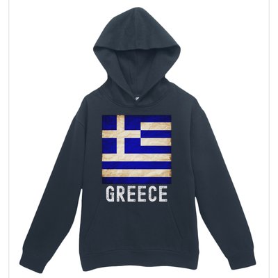 Vintage Greek Flag Distressed Greece Flag For Women Urban Pullover Hoodie