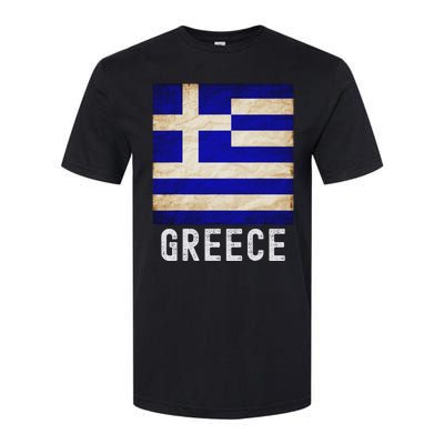 Vintage Greek Flag Distressed Greece Flag For Women Softstyle CVC T-Shirt