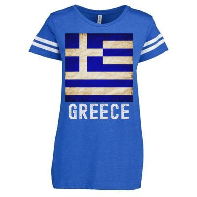 Vintage Greek Flag Distressed Greece Flag For Women Enza Ladies Jersey Football T-Shirt