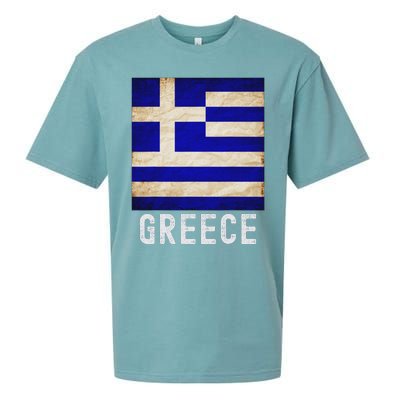 Vintage Greek Flag Distressed Greece Flag For Women Sueded Cloud Jersey T-Shirt