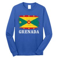 Vintage Grenada Flag For Grenadian Gift Long Sleeve Shirt