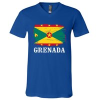 Vintage Grenada Flag For Grenadian Gift V-Neck T-Shirt