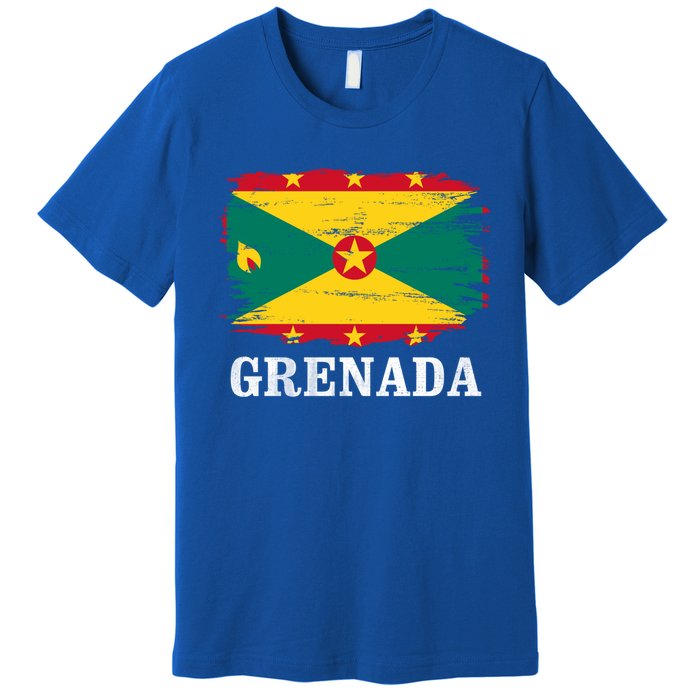 Vintage Grenada Flag For Grenadian Gift Premium T-Shirt