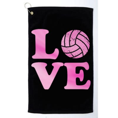 Volleyball Gift For Teen Women Love Volleyball Gift Platinum Collection Golf Towel