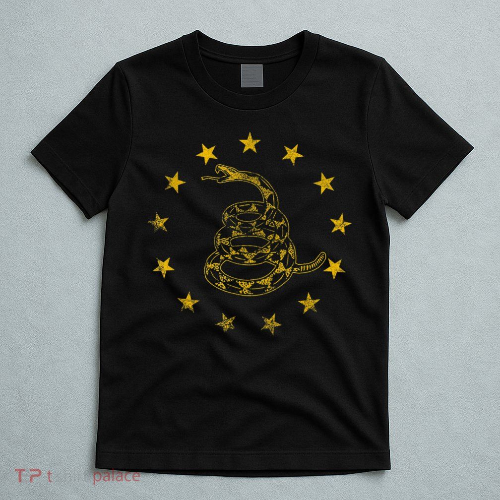 Vintage Gadsden Flag Snake Betsy Ross Flag 13 Stars T-Shirt