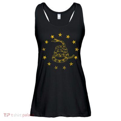 Vintage Gadsden Flag Snake Betsy Ross Flag 13 Stars Ladies Essential Flowy Tank