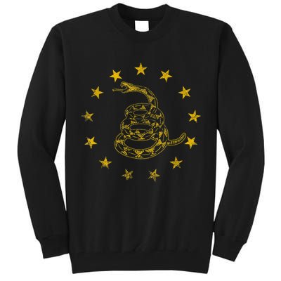 Vintage Gadsden Flag Snake Betsy Ross Flag 13 Stars Tall Sweatshirt