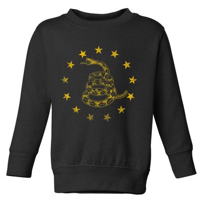 Vintage Gadsden Flag Snake Betsy Ross Flag 13 Stars Toddler Sweatshirt