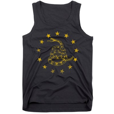 Vintage Gadsden Flag Snake Betsy Ross Flag 13 Stars Tank Top
