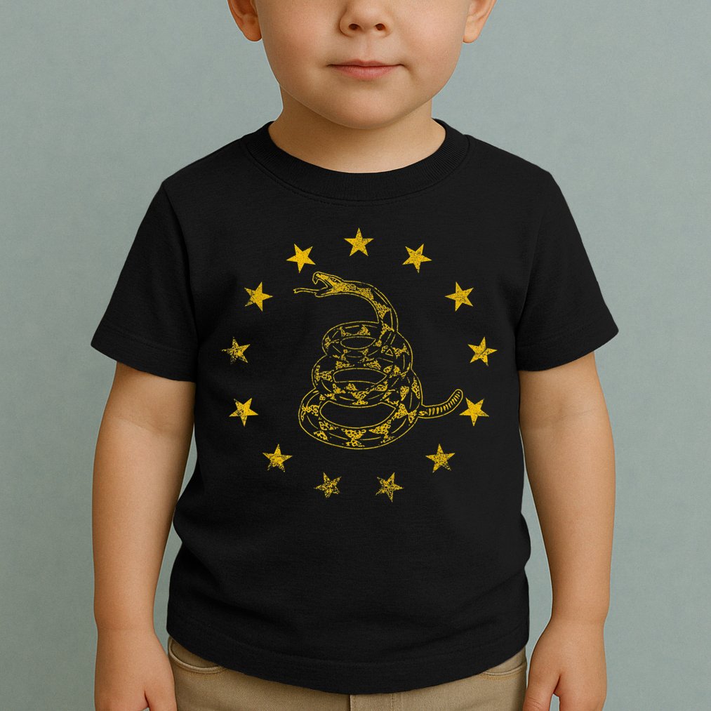 Vintage Gadsden Flag Snake Betsy Ross Flag 13 Stars Toddler T-Shirt