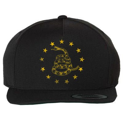 Vintage Gadsden Flag Snake Betsy Ross Flag 13 Stars Wool Snapback Cap